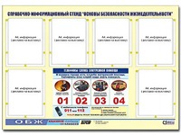 Стенд информационный "Основы безопасности жизнедеятельности" (80*110, 6 карманов) - fgospostavki.ru - Нижний Новгород