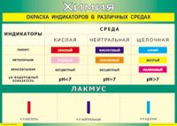 Таблица "Окраска индикаторов в различных средах" (100х140 сантиметров, винил) - fgospostavki.ru - Нижний Новгород