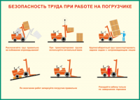 Таблица "Безопасность труда при работе на погрузчике" (100х140 сантиметров, винил) - fgospostavki.ru - Нижний Новгород