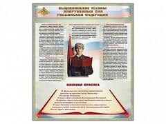 Стенд "Уставы. Закон военной службы. Военная присяга" - fgospostavki.ru - Нижний Новгород