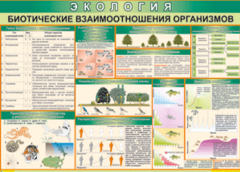 Таблица "Биотические взаимоотношения организмов" (100х140 сантиметров, винил) - fgospostavki.ru - Нижний Новгород