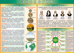 Таблица "Экология. Определения и история" (100х140 сантиметров, винил) - fgospostavki.ru - Нижний Новгород