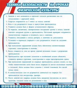 Стенд "Техника безопасности на уроках физкультуры" - fgospostavki.ru - Нижний Новгород