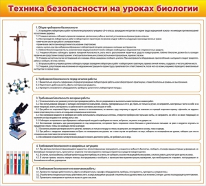 Стенд "Техника безопасности на уроках биологии" Вариант 2 - fgospostavki.ru - Нижний Новгород