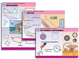 Комплект таблиц "Математика. Знакомство с геометрией" (6 таблиц, формат А1, ламинированные) - fgospostavki.ru - Нижний Новгород