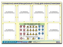 Стенд информационный "Правила техники безопасности в кабинете физики" (80х110, 6 карманов) - fgospostavki.ru - Нижний Новгород