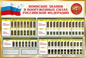 Стенд "Воинские звания в вооруженных силах РФ" - fgospostavki.ru - Нижний Новгород